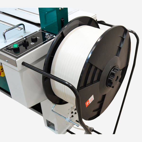 Flejadora automática de arco SPK 1602 carro portabobina