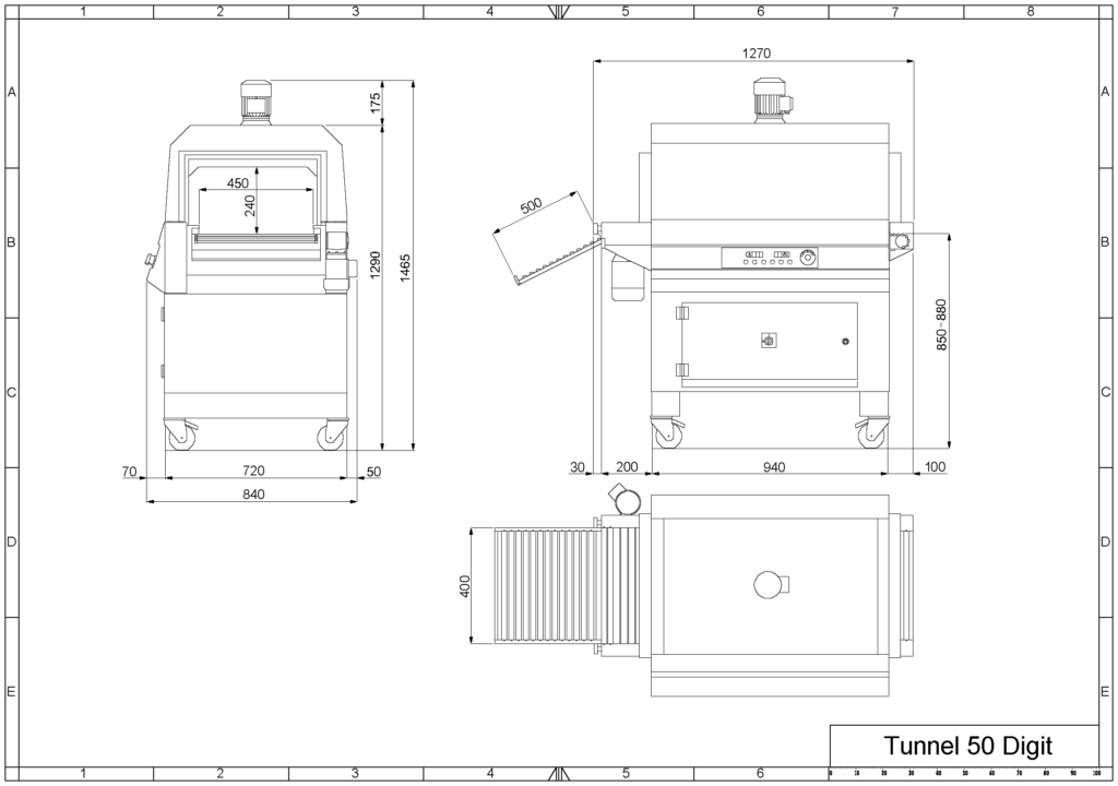 Túnel retráctil 50 Digit layout