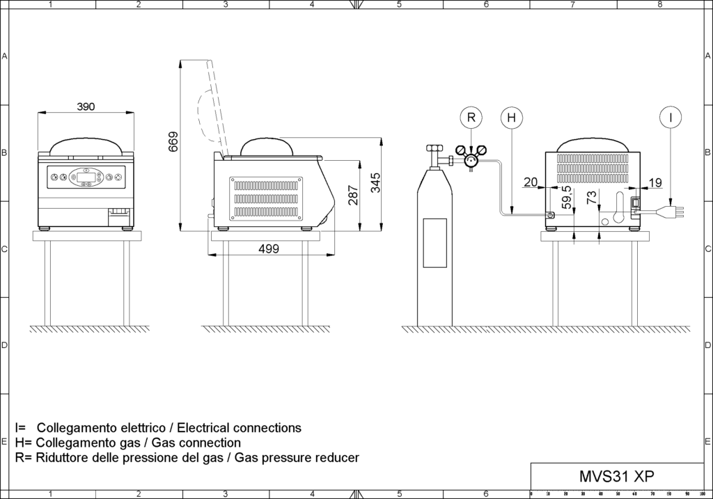 Layout Máquina envasado al vacío MVS31 XP