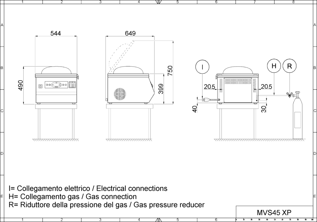 Máquina envasado al vacío MVS41 XP layout