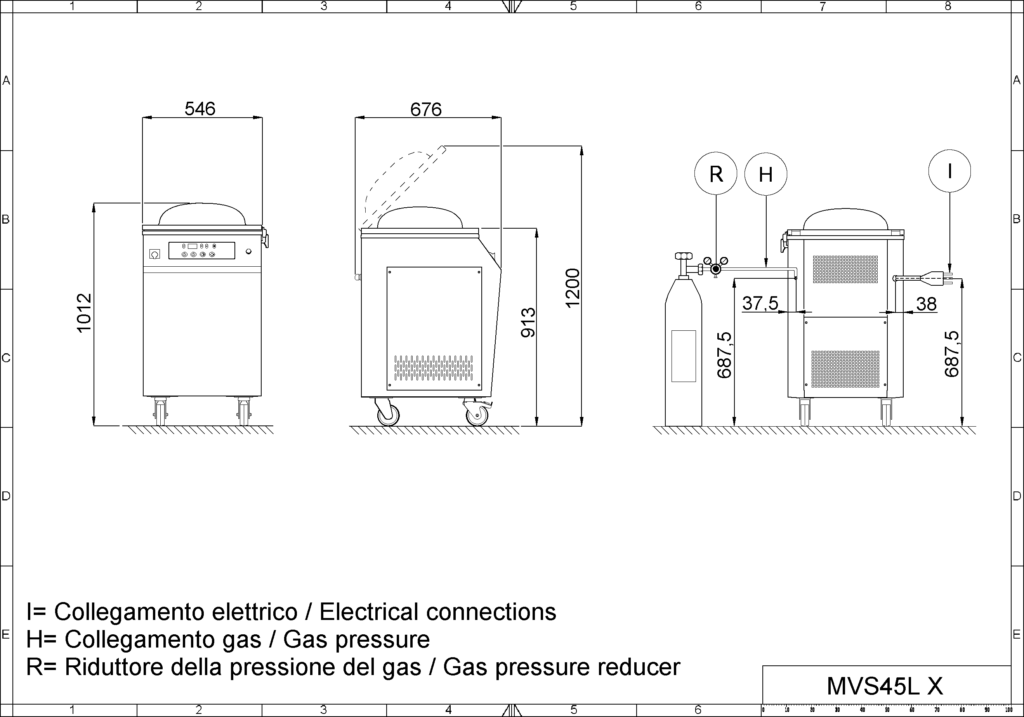 Máquina envasado al vacío MVS45L X layout