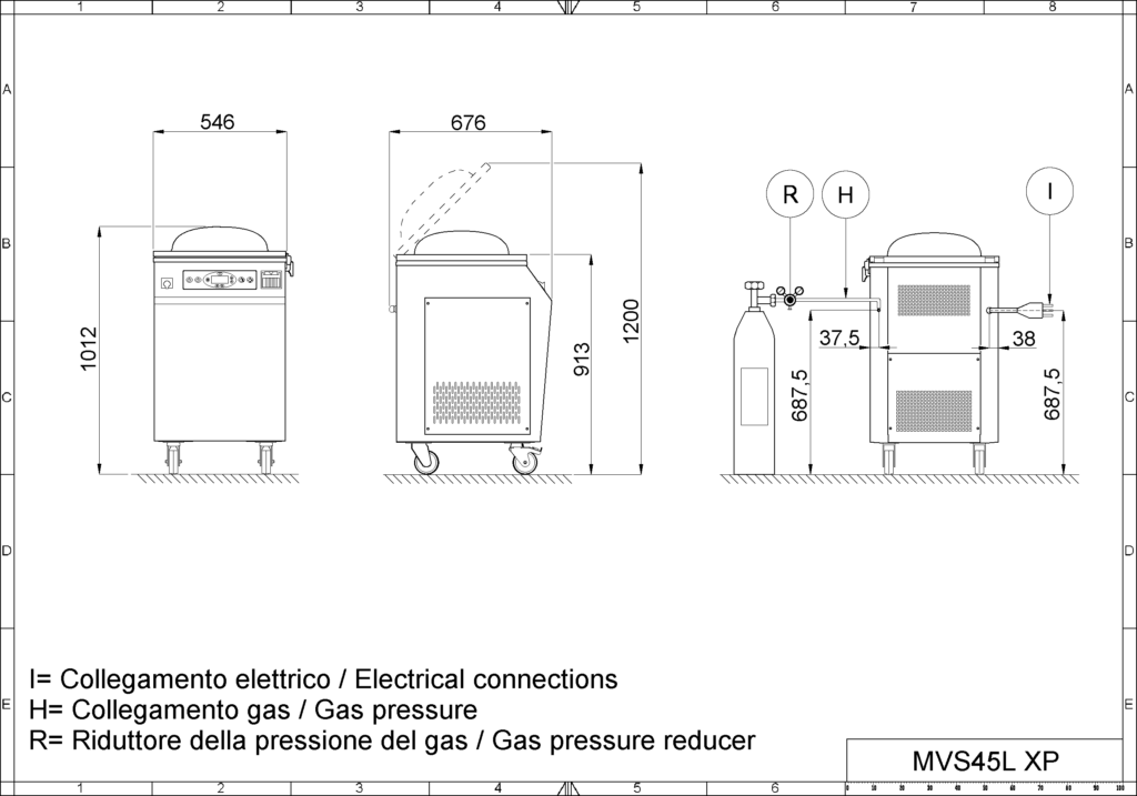 Máquina envasada al vacío MVS45L XP layout