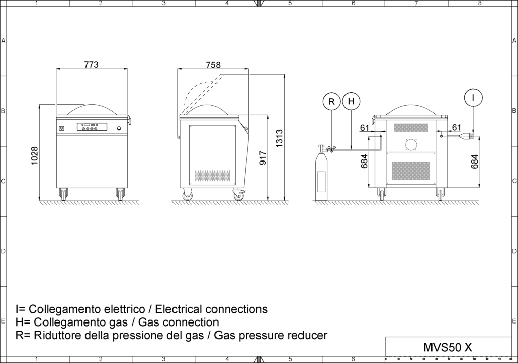 Máquina envasado al vacío MVS50 X layout