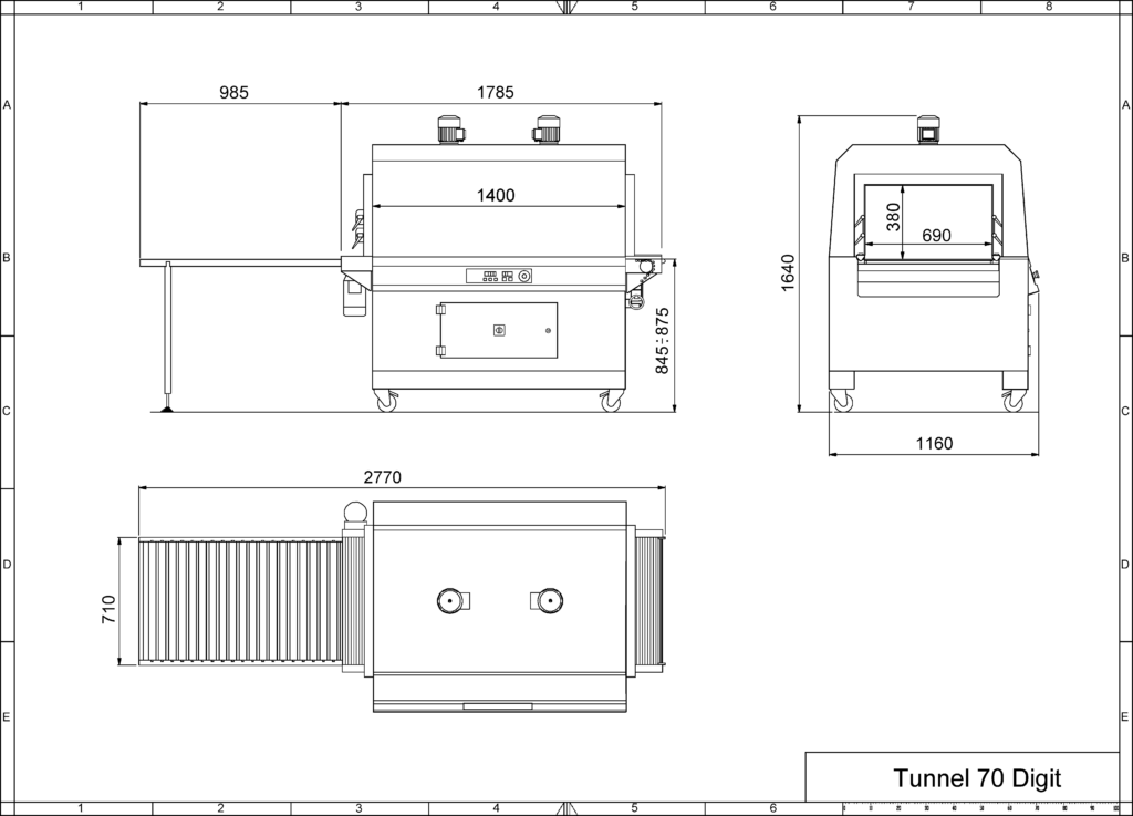 Túnel retráctil 70 Digit layout