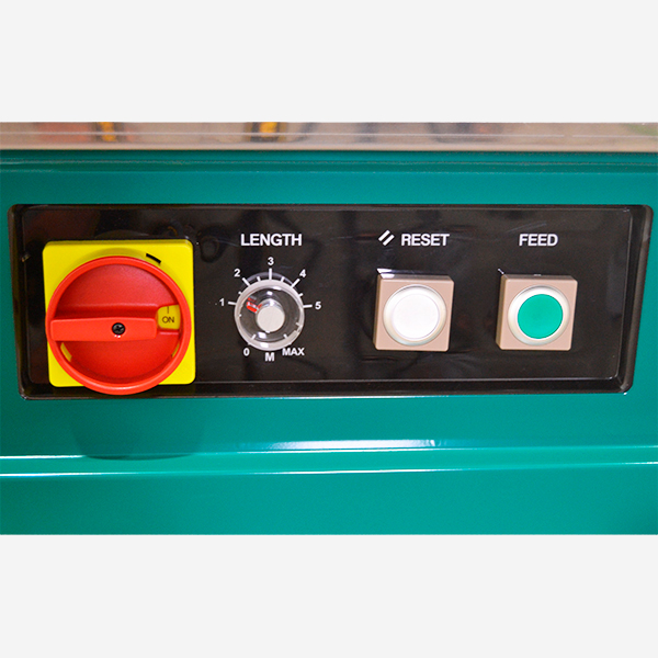 Flejadora semiautomática de mesa SPK 1202 panel de control