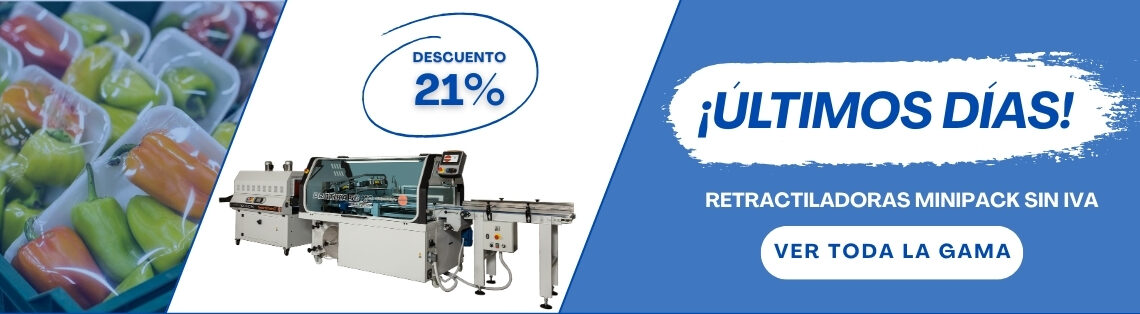 Últimos días: 21% de descuento en retractiladoras Minipack Torre, la oportunidad de dar el salto en tu sistema de embalaje